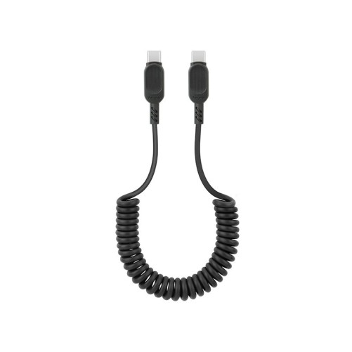 Câble USB-C vers USB-C avec cordon spirale - Noir photo 1