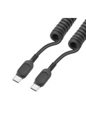 Câble USB-C vers USB-C avec cordon spirale - Noir photo 2