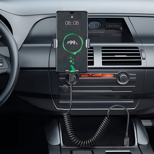 Câble USB-C vers USB-C avec cordon spirale - Noir photo 5