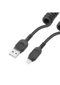 Câble USB-A vers Lightning avec cordon spirale - Noir photo 2