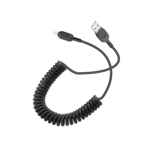 Câble USB-A vers Lightning avec cordon spirale - Noir photo 4