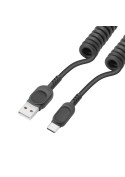 Câble USB-A vers USB-C avec cordon spirale - Noir photo 2