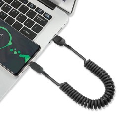 Câble USB-A vers USB-C avec cordon spirale - Noir photo 3