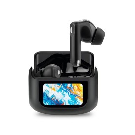 Ecouteurs TWS ANC avec écran sur boitier de recharge - Noir photo 1