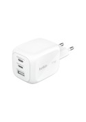 Chargeur secteur Belkin GaN 3 ports 70W avec adaptateurs voyage - Blanc photo 1