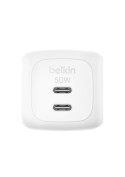 Chargeur secteur GaN 50W 2 ports avec câble USB-C 1m Belkin - Blanc photo 3