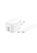 Chargeur secteur 67W 2 ports USB-C avec câble USB-C 2m Belkin - Blanc photo 1