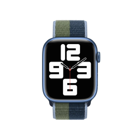 Bracelet Sport Loop Apple Watch 41mm - Bleu abysse et vert sauvage photo 3