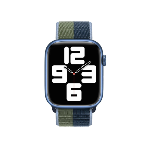 Bracelet Sport Loop Apple Watch 41mm - Bleu abysse et vert sauvage photo 3