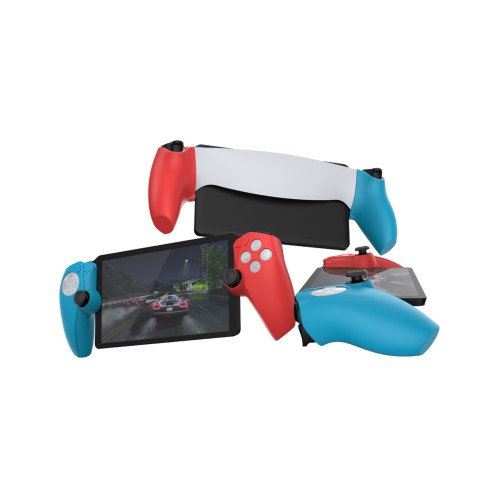 Coque silicone PS5 Portal - Bleu gauche et Rouge droite photo 2
