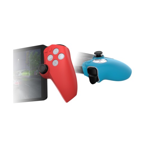 Coque silicone PS5 Portal - Bleu gauche et Rouge droite photo 4