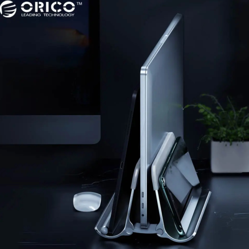 Support ordinateur portable vertical aluminium NPB2 - ordinateur portable, tablette, téléphone universel - Gris photo 2