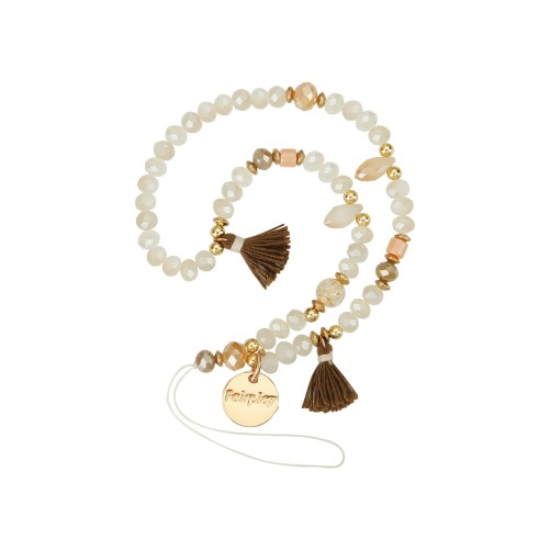 Bracelet chaîne courte 40cm Abby - Crème photo 1