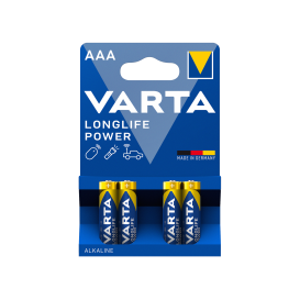Pack 4 piles alcalines AAA VARTA Longlife Power photo 1