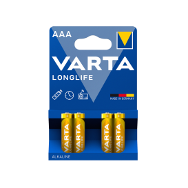 Pack 4 piles alcalines VARTA AAA Longlife photo 1