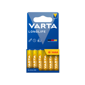 Pack 6 piles alcalines VARTA AAA Longlife photo 1