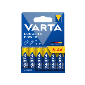 Pack 6 piles alcalines AA VARTA Longlife Power photo 1