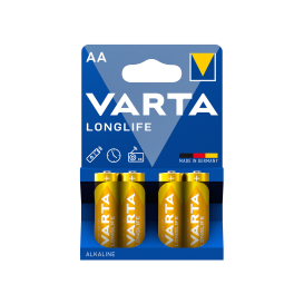 Pack 4 piles alcalines VARTA AA Longlife photo 1