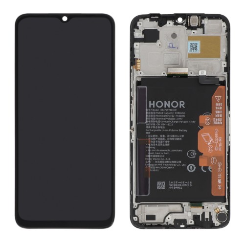 Ecran avec châssis avec batterie Honor X6b - Officiel - Noir photo 1