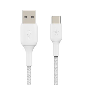 Câble USB C tressé Blanc - 2m photo 1