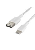 Câble USB C tressé Blanc - 2m photo 4