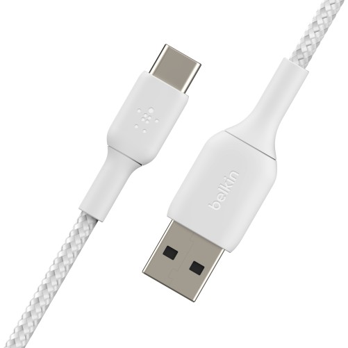 Câble USB C tressé Blanc - 2m photo 3