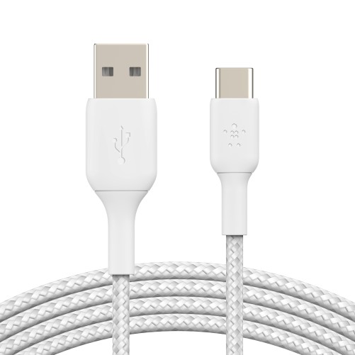 Câble USB C tressé Blanc - 2m photo 2