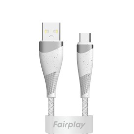 Câble USB C tressé Blanc - 1m photo1