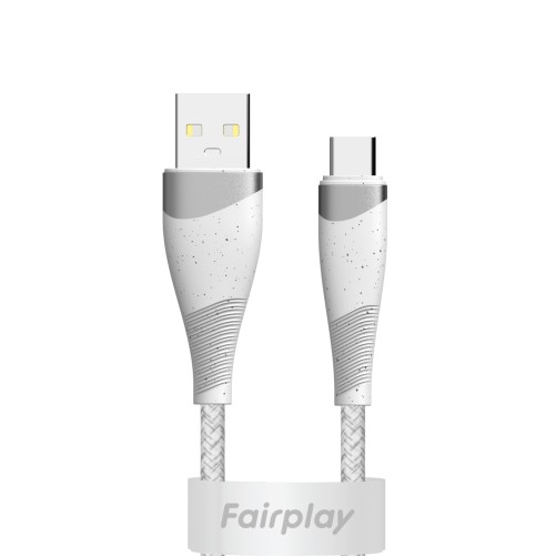 Câble USB C tressé Blanc - 1m photo1