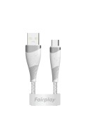 Câble USB C tressé Blanc - 1m photo1