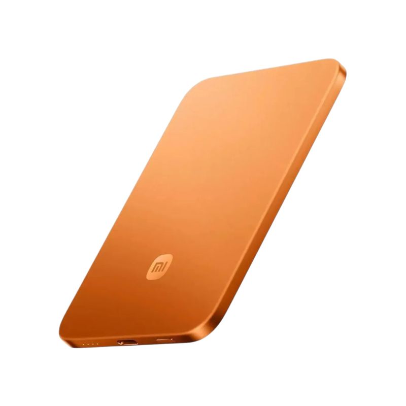 Powerbank magnétique Xiaomi UltraThin 5000 mAh Silicium Carbone - Finition Orange