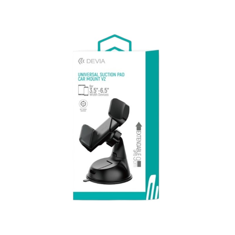 Support de Téléphone Universel à Ventouse pour Véhicule - Noir - Devia photo 1