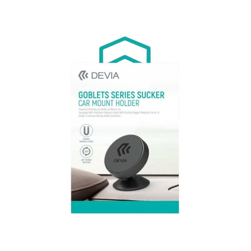 Support de Téléphone Magnétique pour Voiture avec Ventouse - Noir - Devia photo 1