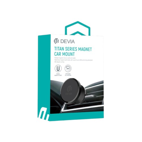 Support de Téléphone Magnétique pour Ventilation de Voiture - Série Titan - Noir - Devia photo 1