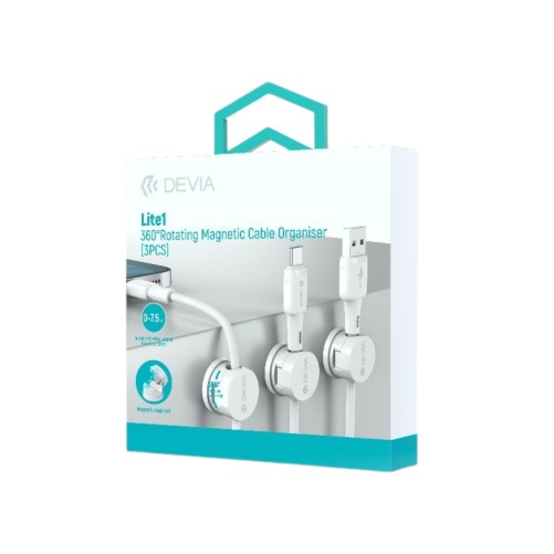 Kit Magnétique de Gestion des Câbles 360° Lite1 - Blanc - Devia photo 1