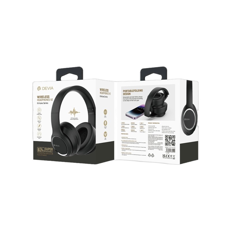 Casque Bluetooth Kintone V2 - Noir - Devia photo 1