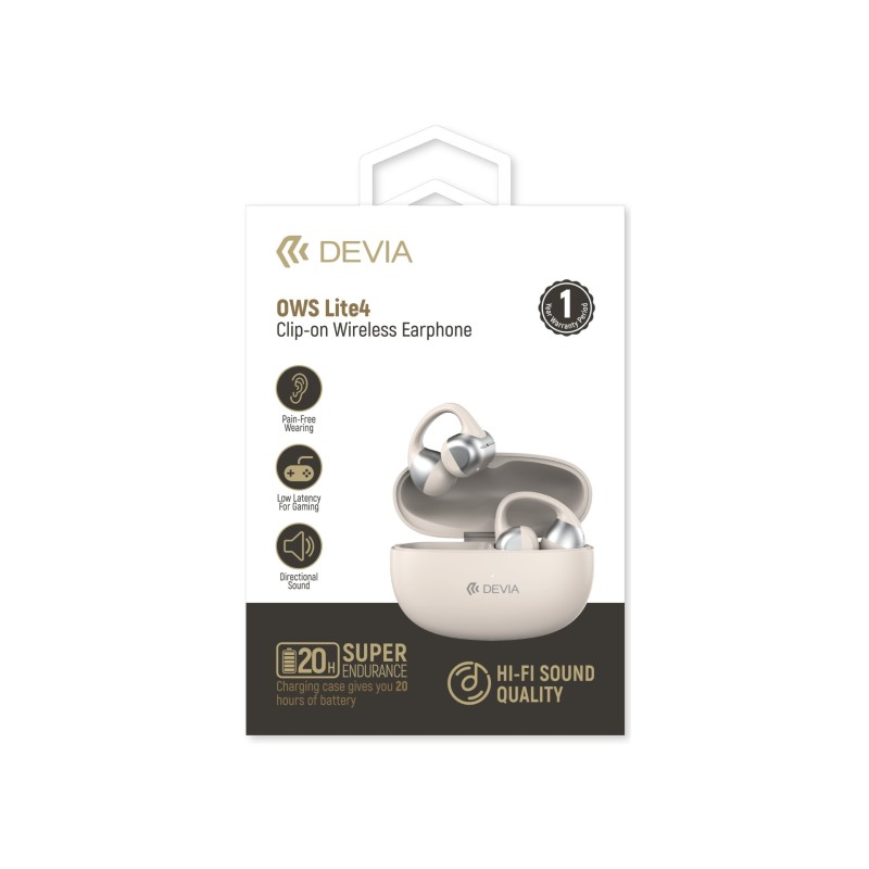 Écouteurs Devia OWS Lite4 - Couleur Beige photo 1