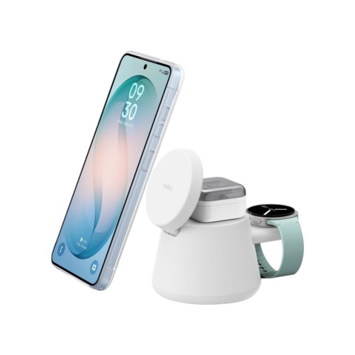Chargeur Modulaire Qi2 25W 3-en-1 pour Smartphone, Apple Watch et Écouteurs Sans Fil - Blanc - Belkin photo 3