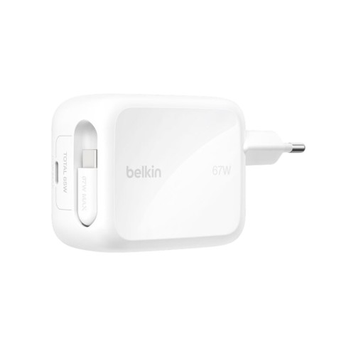 Adaptateur Secteur USB-C GaN 67W avec Câble Rétractable - Belkin photo 2