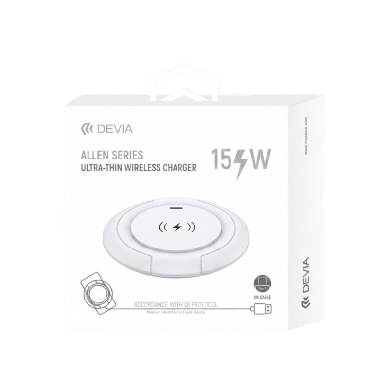 Chargeur à Induction Allen Series Qi - Blanc - Devia photo 1