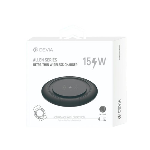Chargeur à Induction Allen Qi - Noir - Devia photo 1