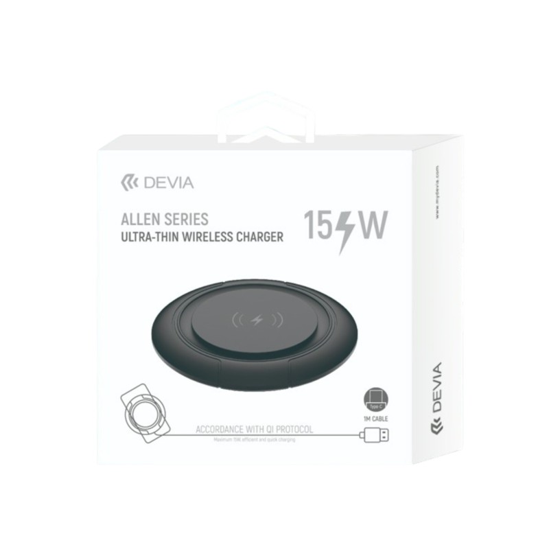Chargeur à Induction Allen Qi - Noir - Devia photo 1