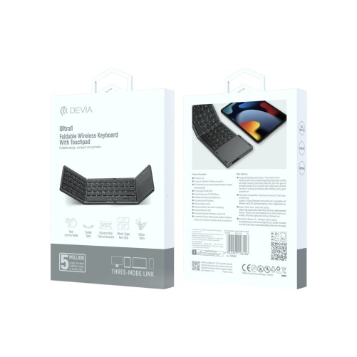 Clavier Bluetooth Compact avec Touchpad Ultra1 - Gris - DEVIA photo 1