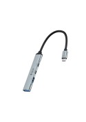 Adaptateur Hub USB-C 4-en-1 pour PC Portable - Anthracite - Devia photo 3