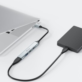Adaptateur Hub USB-C 4-en-1 pour PC Portable - Anthracite - Devia photo 4