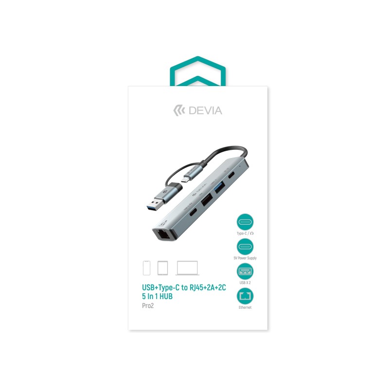 Hub USB-C Série Léopard pour Ordinateur Portable - Anthracite - Devia photo 1