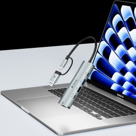 Hub USB-C Série Léopard pour Ordinateur Portable - Anthracite - Devia photo 4