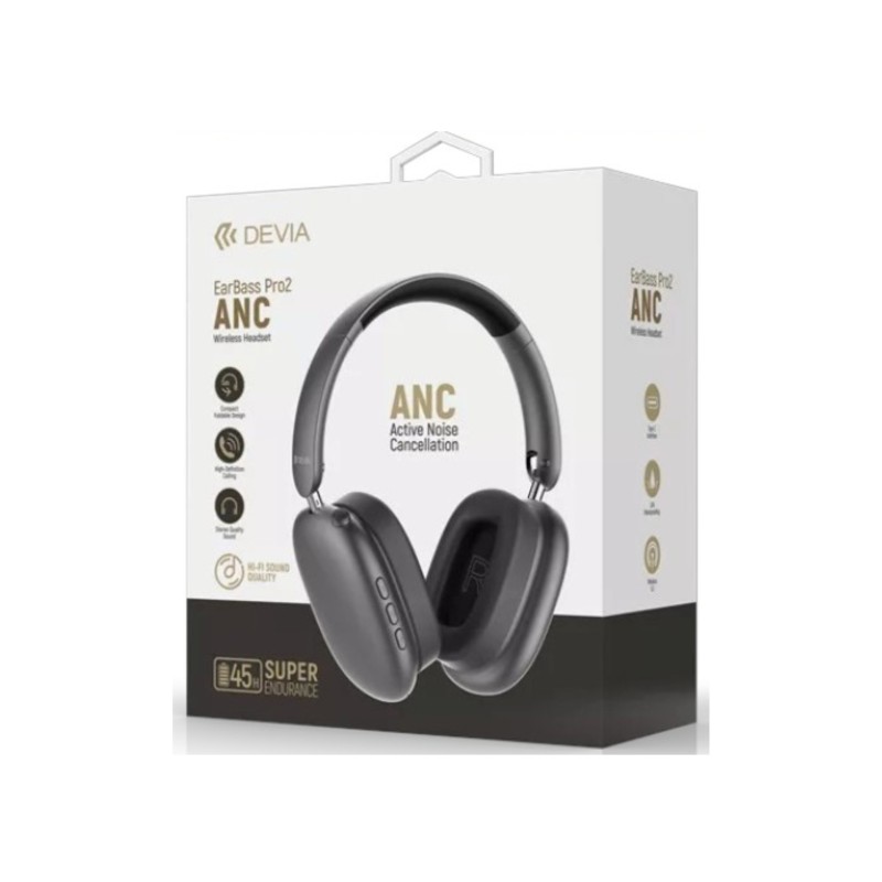 Casque Bluetooth BassPro 2 - Anthracite - Devia photo 1