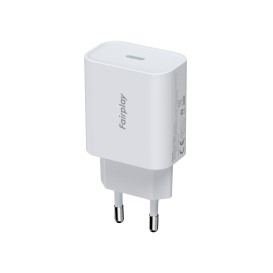 Adaptateur secteur USB-C 25W pour smartphones et tablettes - Blanc photo 1