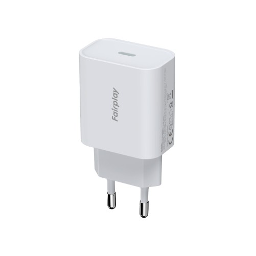 Adaptateur secteur USB-C 25W pour smartphones et tablettes - Blanc photo 2